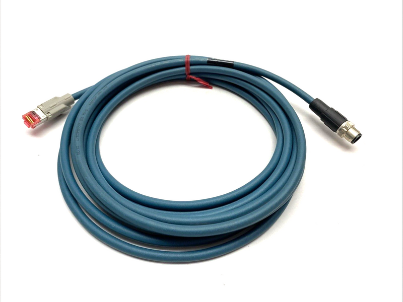 Keyence OP-87458 Ethernet cable (M12 4-pin / RJ45) NFPA79-compatible Straight 5m - Maverick Industrial Sales