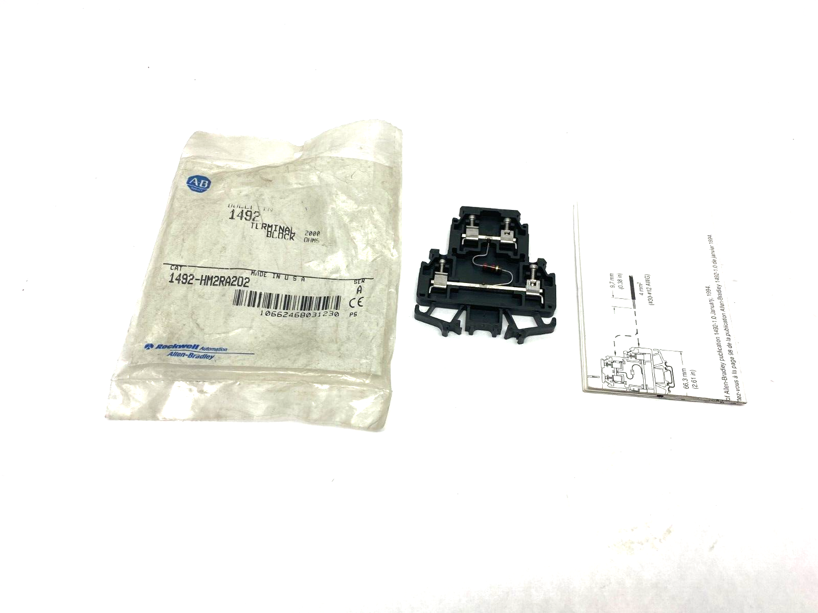 Allen Bradley 1492-HM2RA202 Ser. A Double Circuit Resistor Terminal Block BLACK - Maverick Industrial Sales