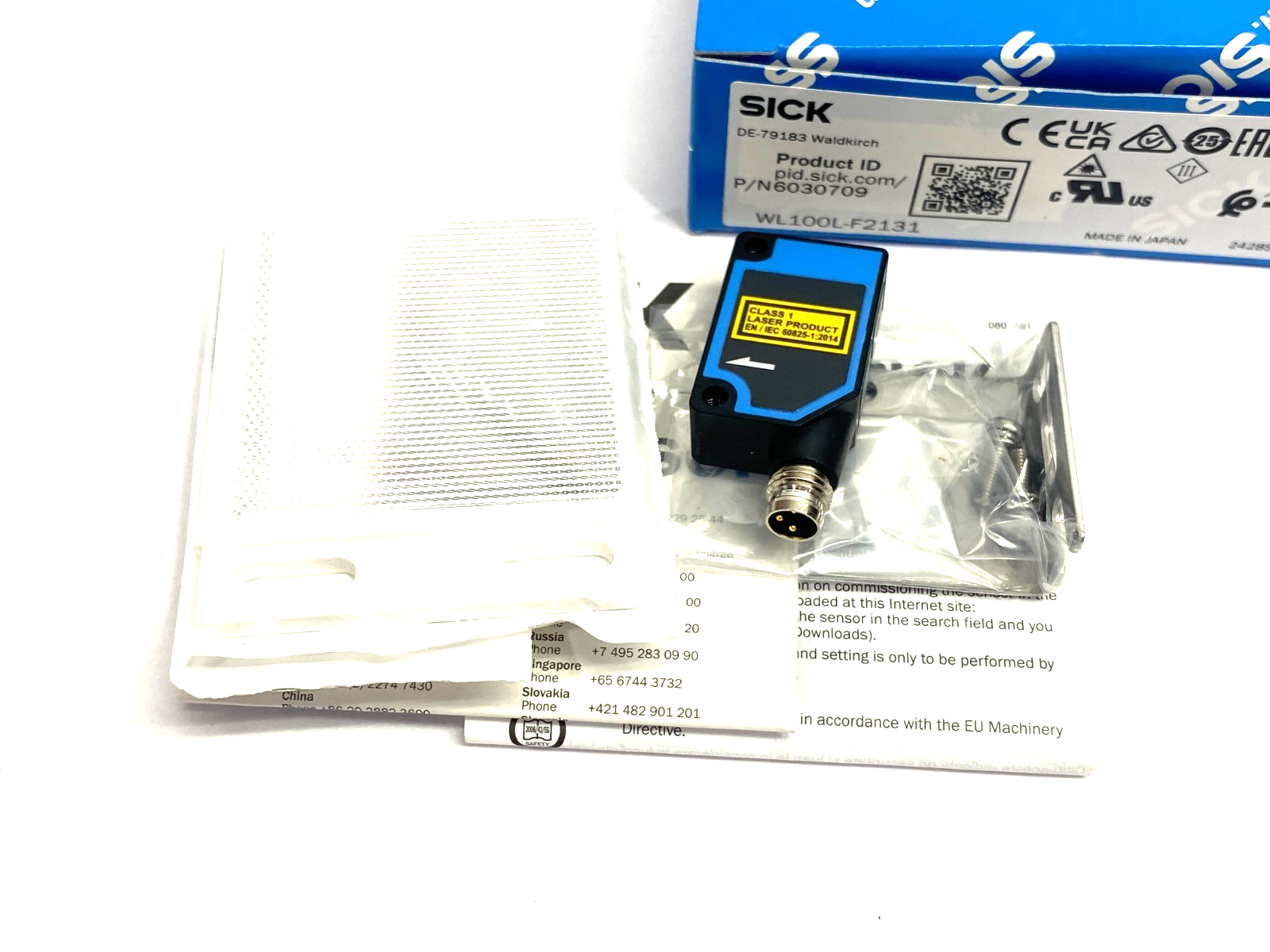 Sick WL100L-F2131 Photoelectric Retro-Reflective Sensor Kit, W100 Laser 6030709 - Maverick Industrial Sales