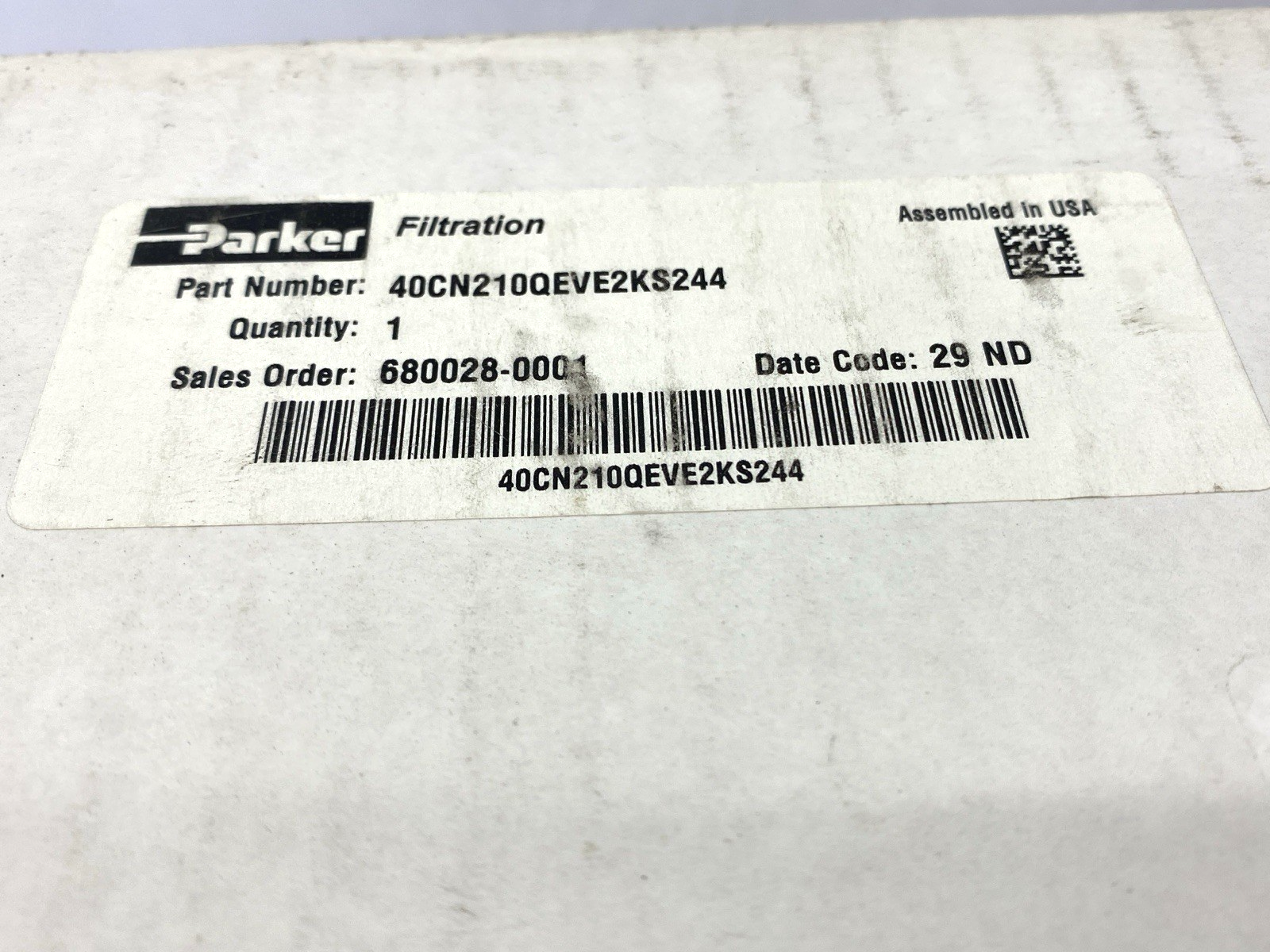Parker 40CN210QEVE2KS244 Medium Pressure Inline Filter 1000PSI - Maverick Industrial Sales