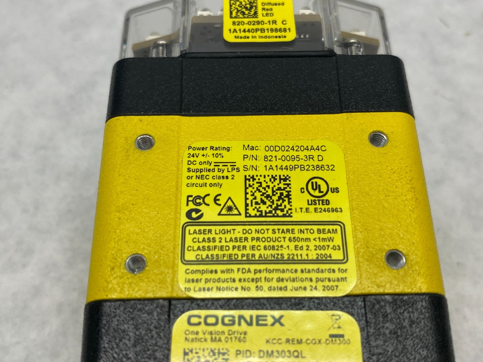 Cognex DM303QL DataMan Fixed Mount Barcode Reader 825-0400-1R w/ 820-0290-1R - Used - Maverick Industrial Sales