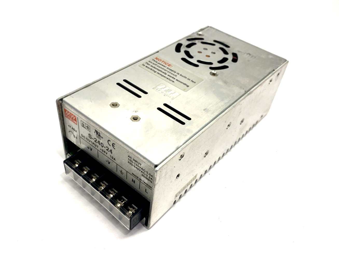 S-240-24 | Mean Well Power Supply 100-240VAC 24VDC 10A - Used - Maverick Industrial Sales