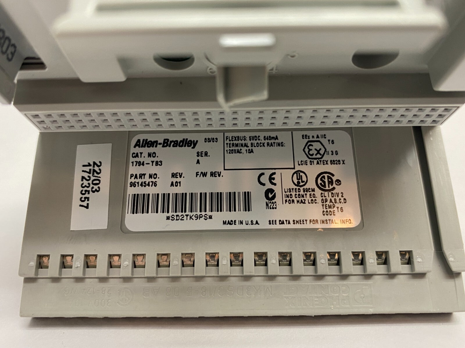 Allen Bradley 1794-TB3 Ser A Flex I/O Terminal Base 96145476 - Maverick Industrial Sales