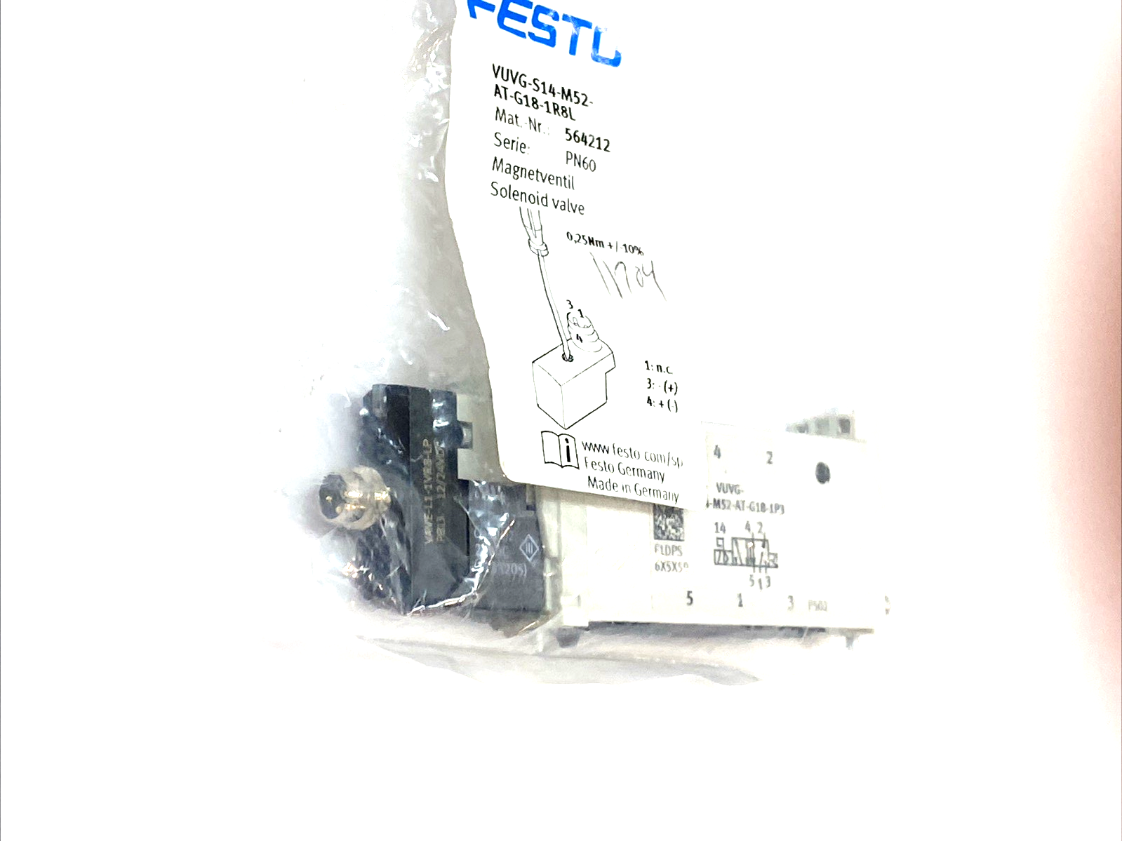 Festo VUVG-S14-M52-AT-G18-1R8L Magnetic Solenoid Valve 564212 - Maverick Industrial Sales