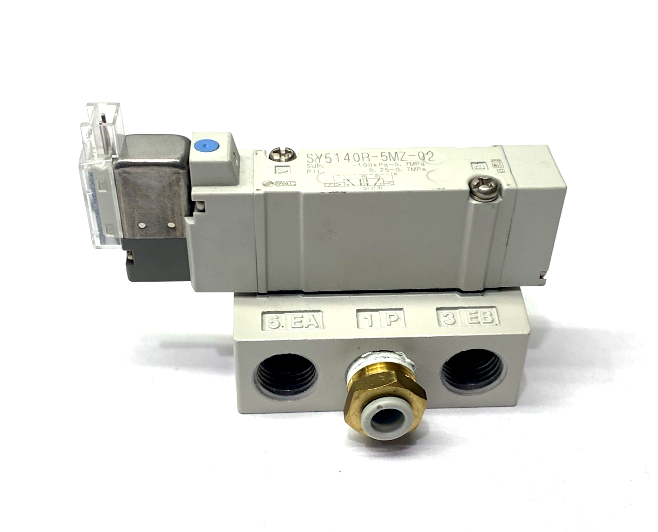 SMC SY5140R-5MZ-02 Solenoid Valve & Base 1/4" NPT - Maverick Industrial Sales