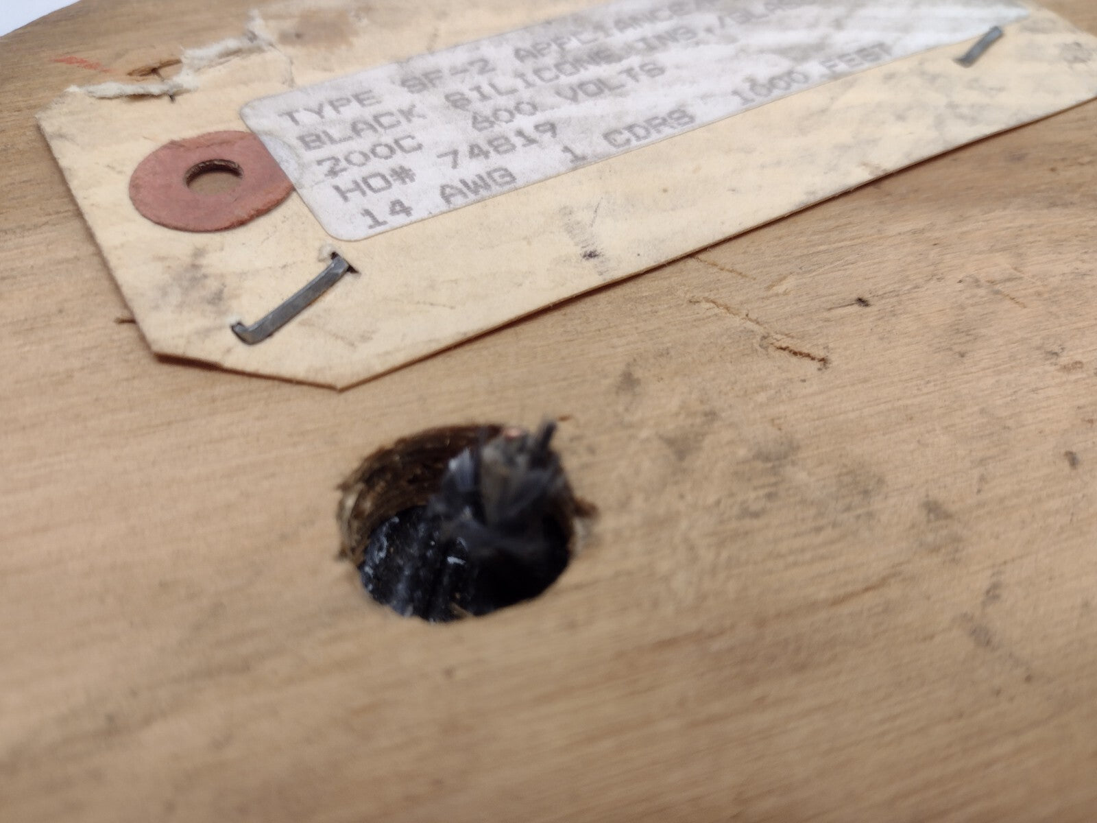 Type SF-2 SOLID Appliance/Fixture Wire Black Sil/Glass 200C 600V 14AWG 1000FT - New - Maverick Industrial Sales