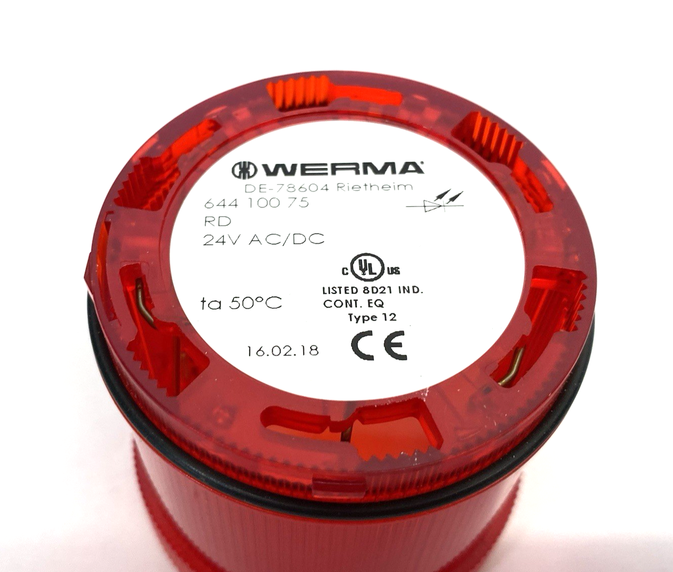 Werma 644.100.75 Permanent LED Light Red 24V AC/DC KS71 - Maverick Industrial Sales