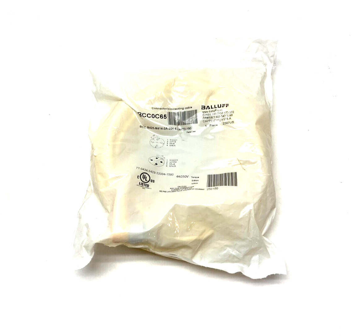 Balluff BCC M425-M414-3A-304-EX44T2-150 Double-Ended Connection Cordset BCC0C65 - Maverick Industrial Sales