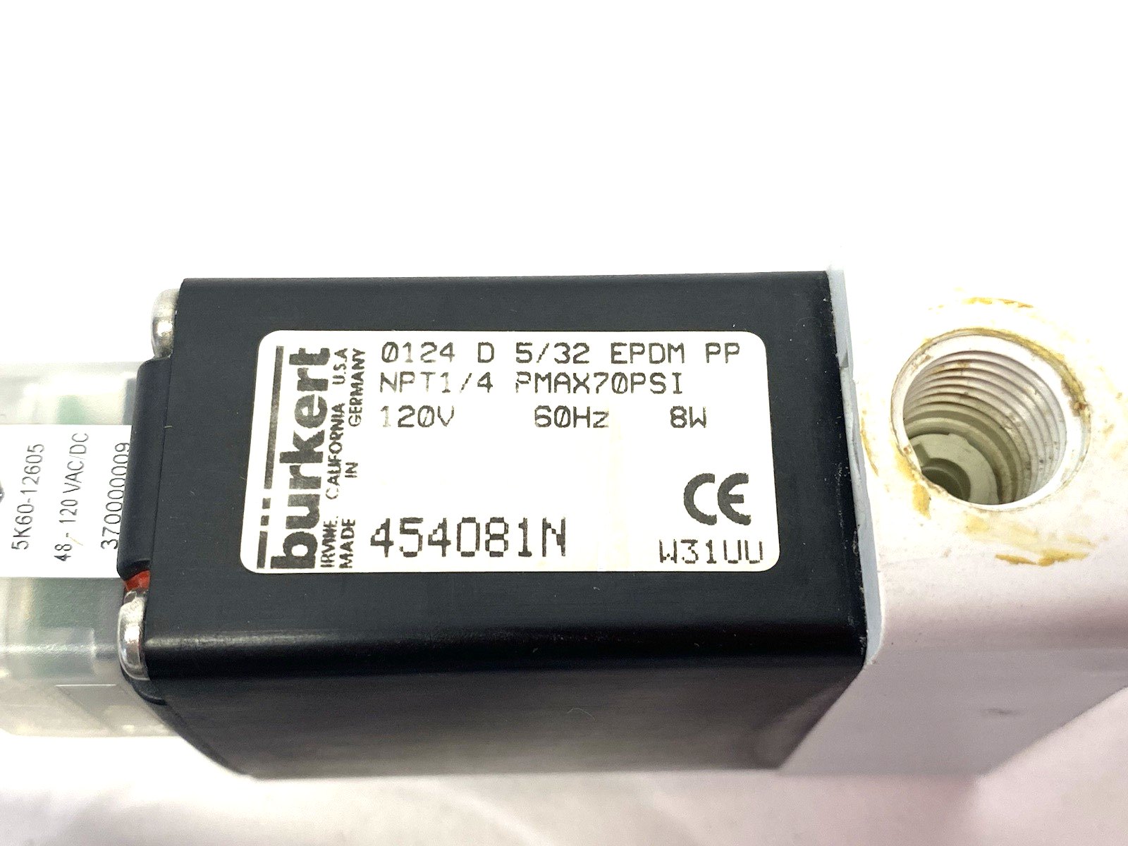 Burkert 0124 D 5/32 EPDM PP NPT1/4 Direct Acting Pivoted Armature Solenoid Valve - Maverick Industrial Sales