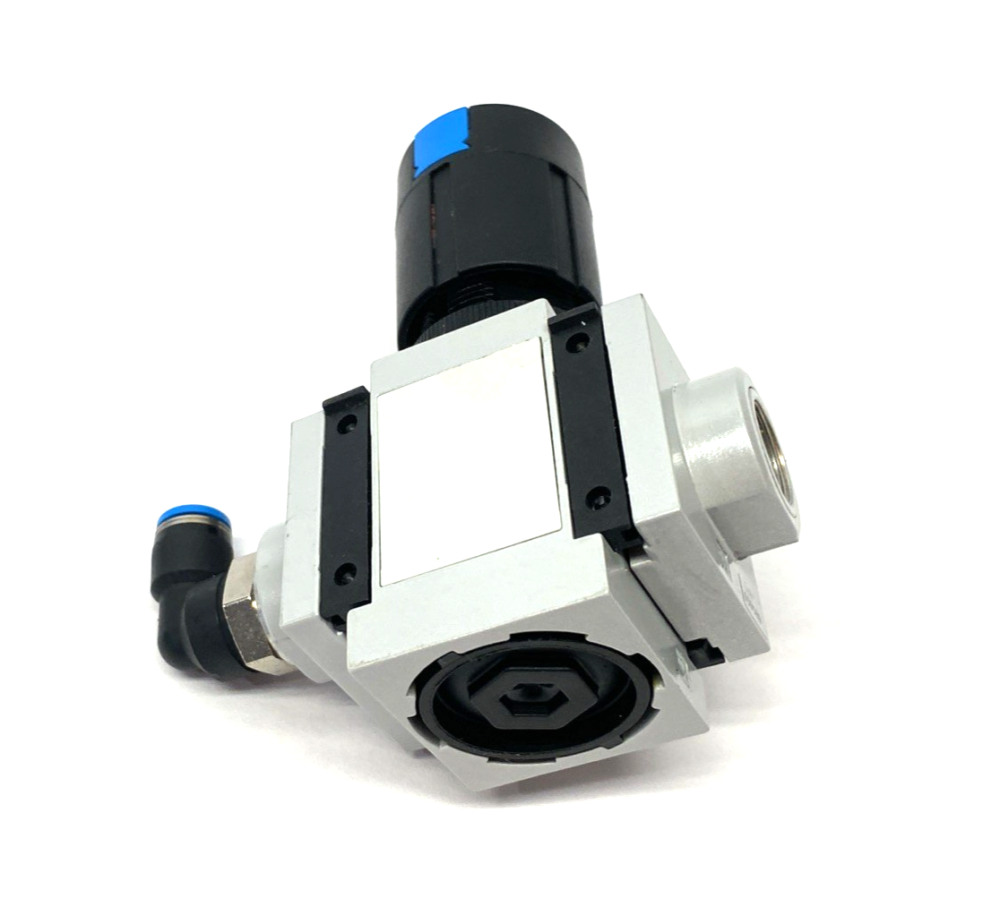Festo MS4-LR-AGC-D5-AS-UL1-Z Modular Pressure Regulator 527690 w/ 3/8" Adapters - Maverick Industrial Sales