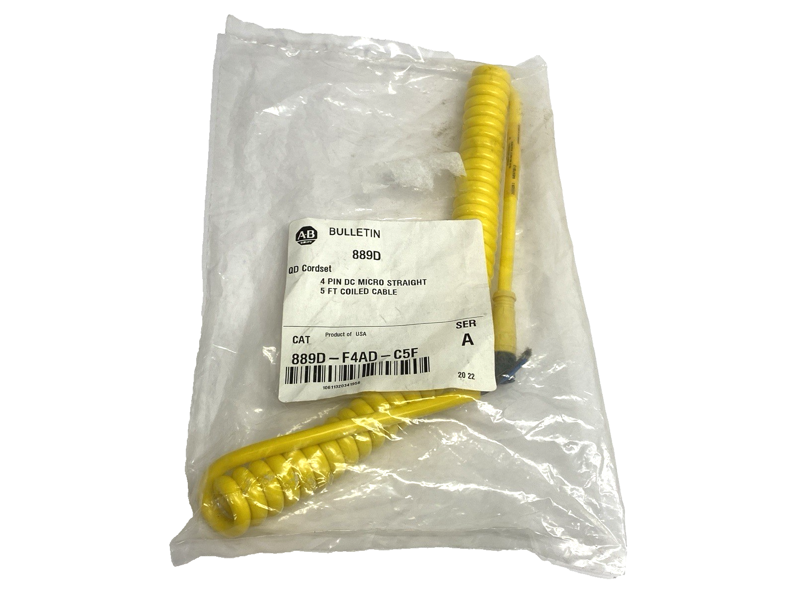Allen Bradley 889D-F4AD-C5F Single-Ended Coiled Female Connector Cordset Ser. A - Maverick Industrial Sales
