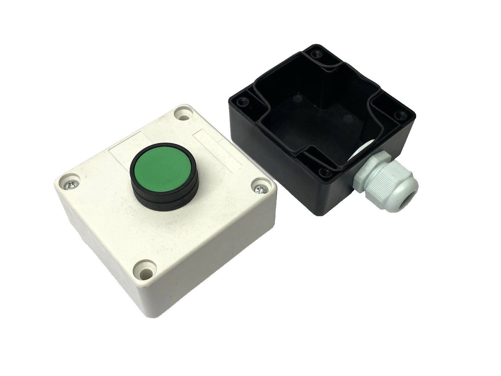 Pushbutton Enclosure 2-13/16" x 3-1/16" w/ Yijia LA36 Green Non-Illuminated - Maverick Industrial Sales