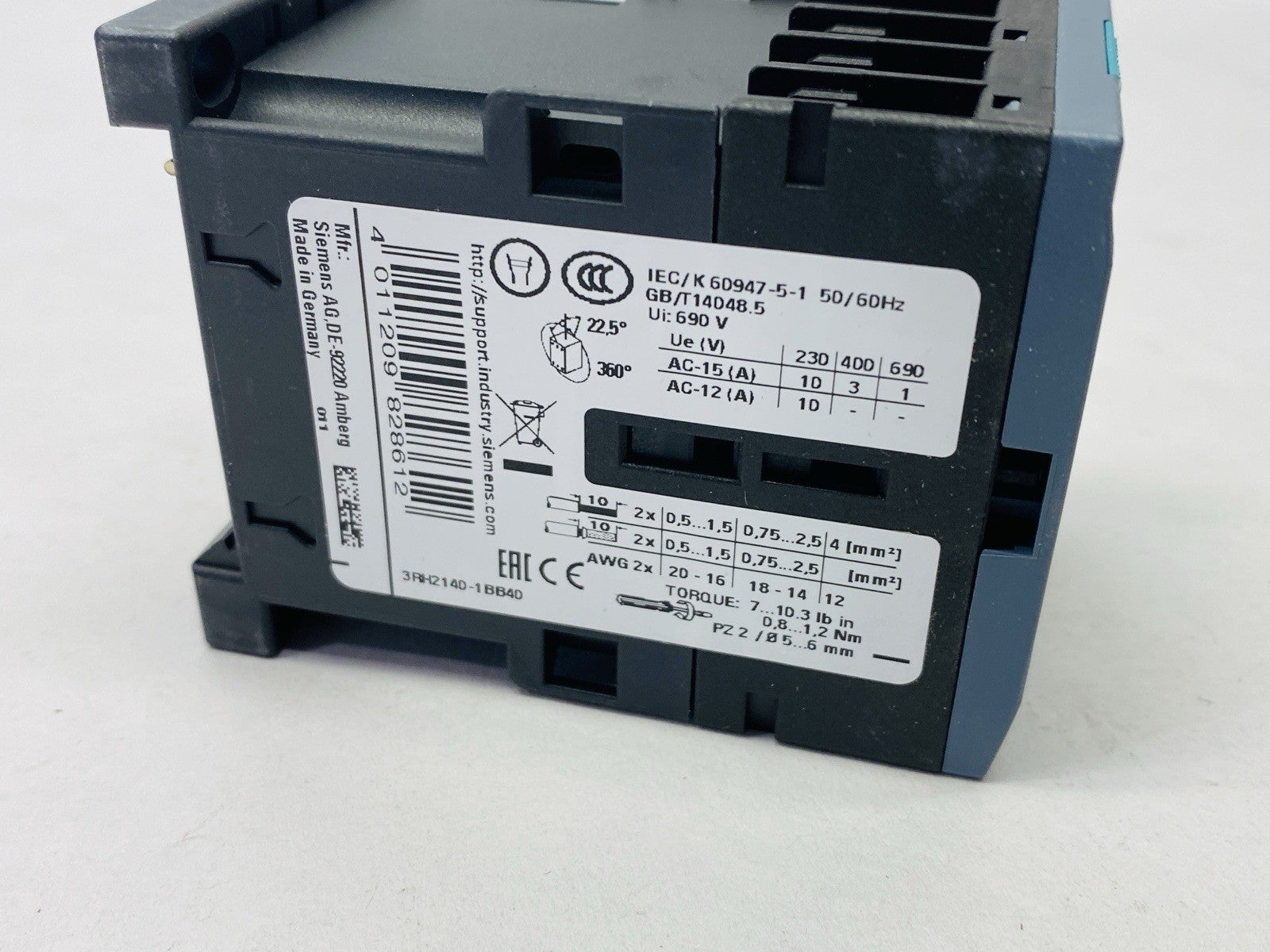 Siemens 3RH2140-1BB40 Contactor Relay 4 NO 10A 230V 24VDC - Maverick Industrial Sales