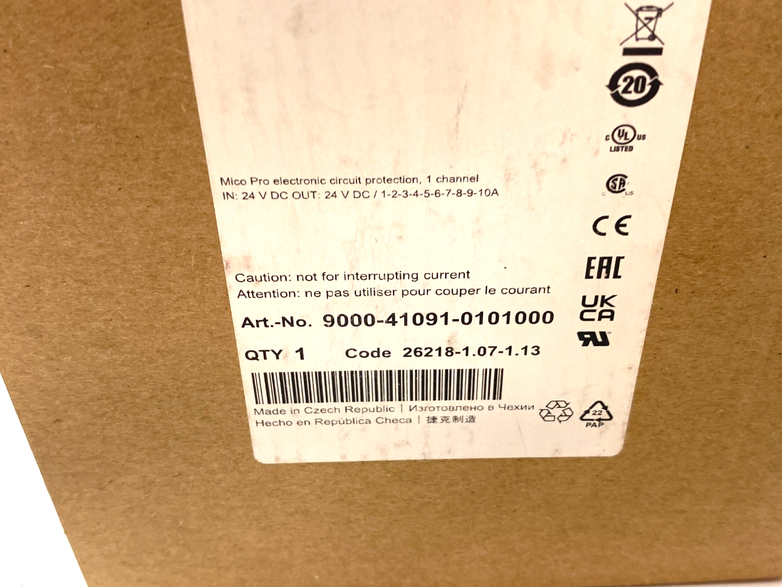 Murrelektronik 9000-41091-0101000 Mico Pro Electronic Circuit Protector 24VDC - Maverick Industrial Sales