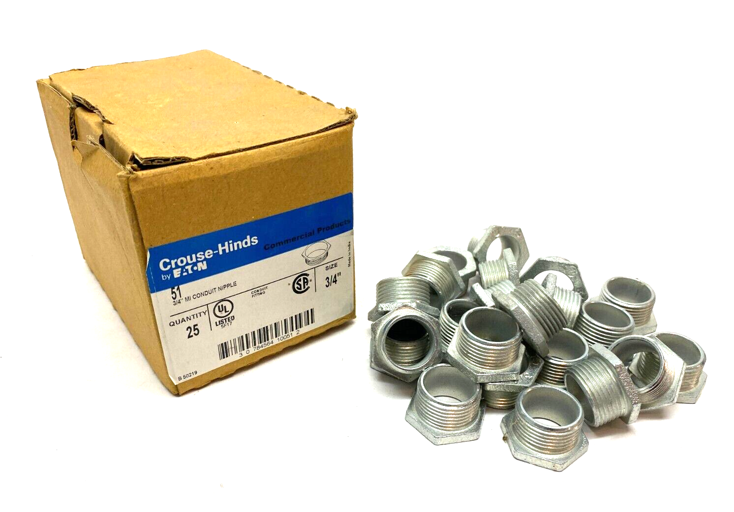 Eaton Crouse Hinds 51 Steel Conduit Nipple 3/4" BOX OF 22 - Maverick Industrial Sales