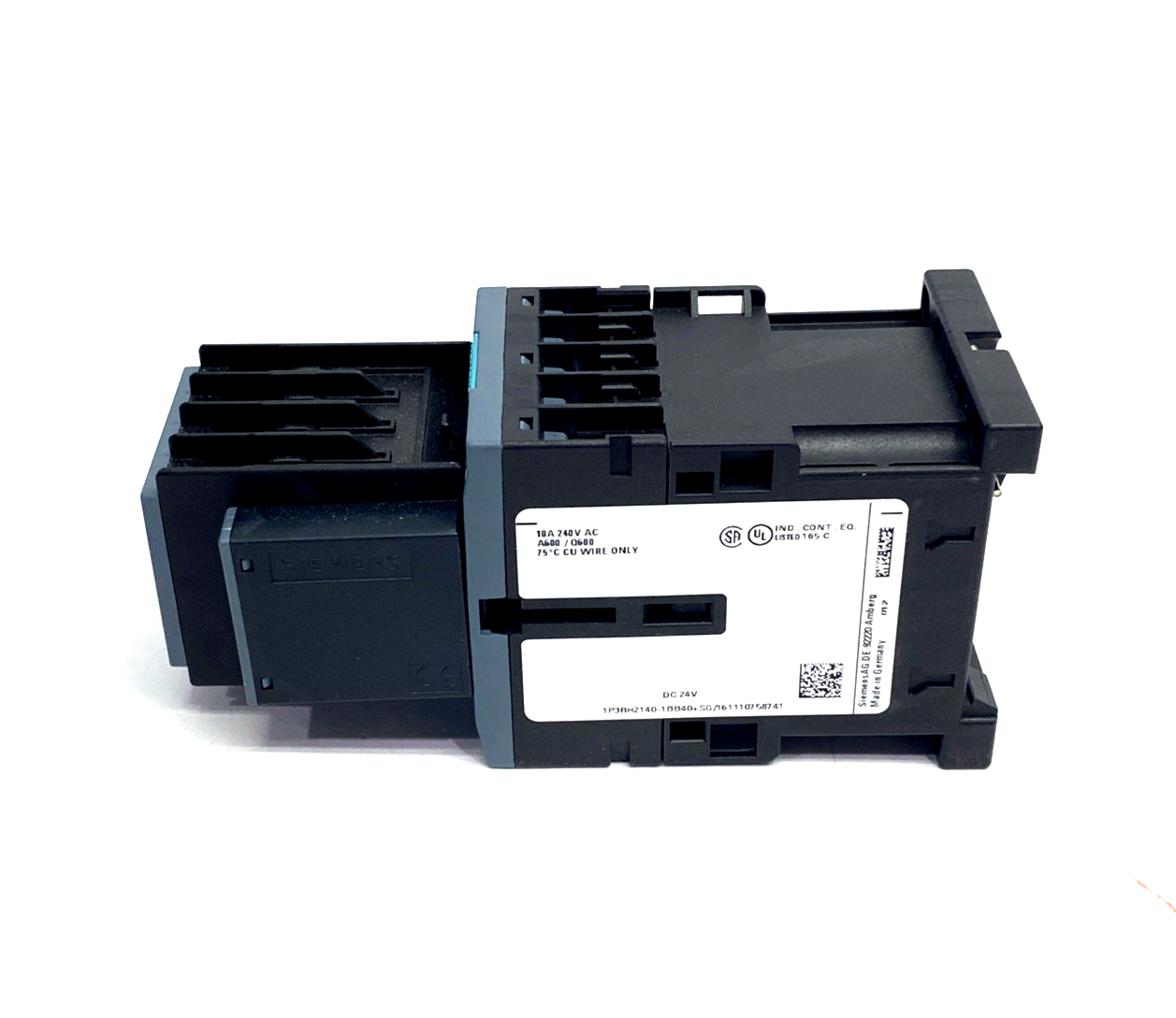Siemens 3RH2140-1BB40 Contactor Relay 4 NO, 24V DC, 3RT2916-1BB00 - Maverick Industrial Sales