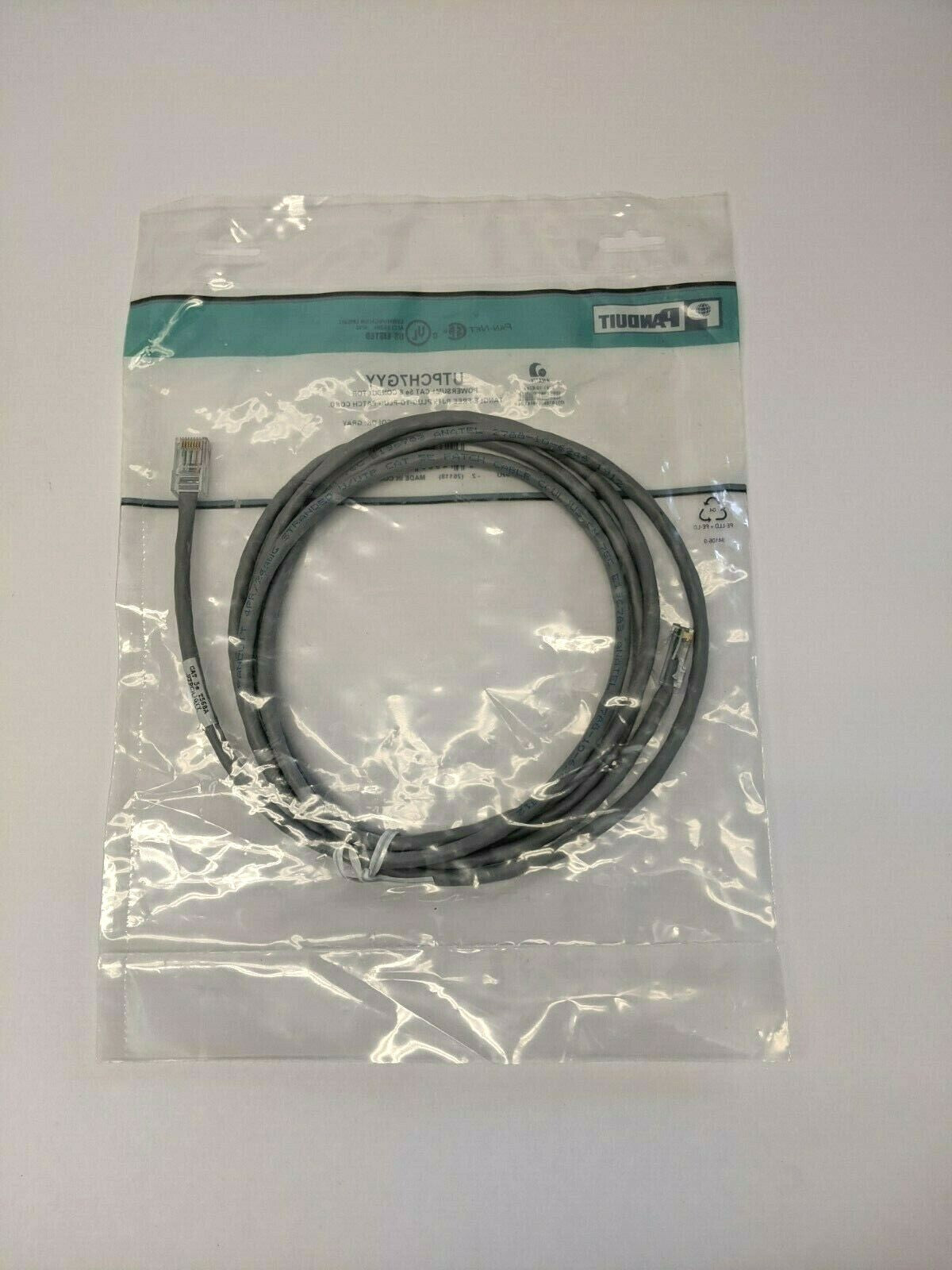 Panduit UTPCH7GYY Tangle-Free RJ45 Plug-to-Plug Patch Cord CAT5e - Maverick Industrial Sales