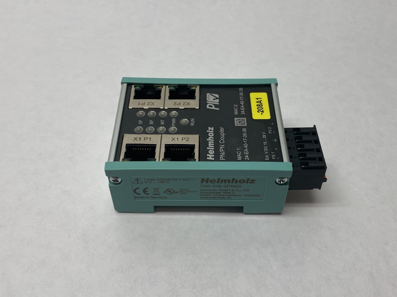 Helmholz 700-158-3PN02 PROFINET to PROFINET Coupler, PN/PN - Maverick Industrial Sales