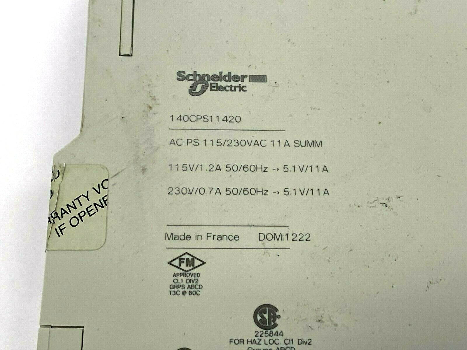 140CPS11420 | Scheider Electric Modicon Quantum PLC Power Supply 115/230V - For parts or not working - Maverick Industrial Sales