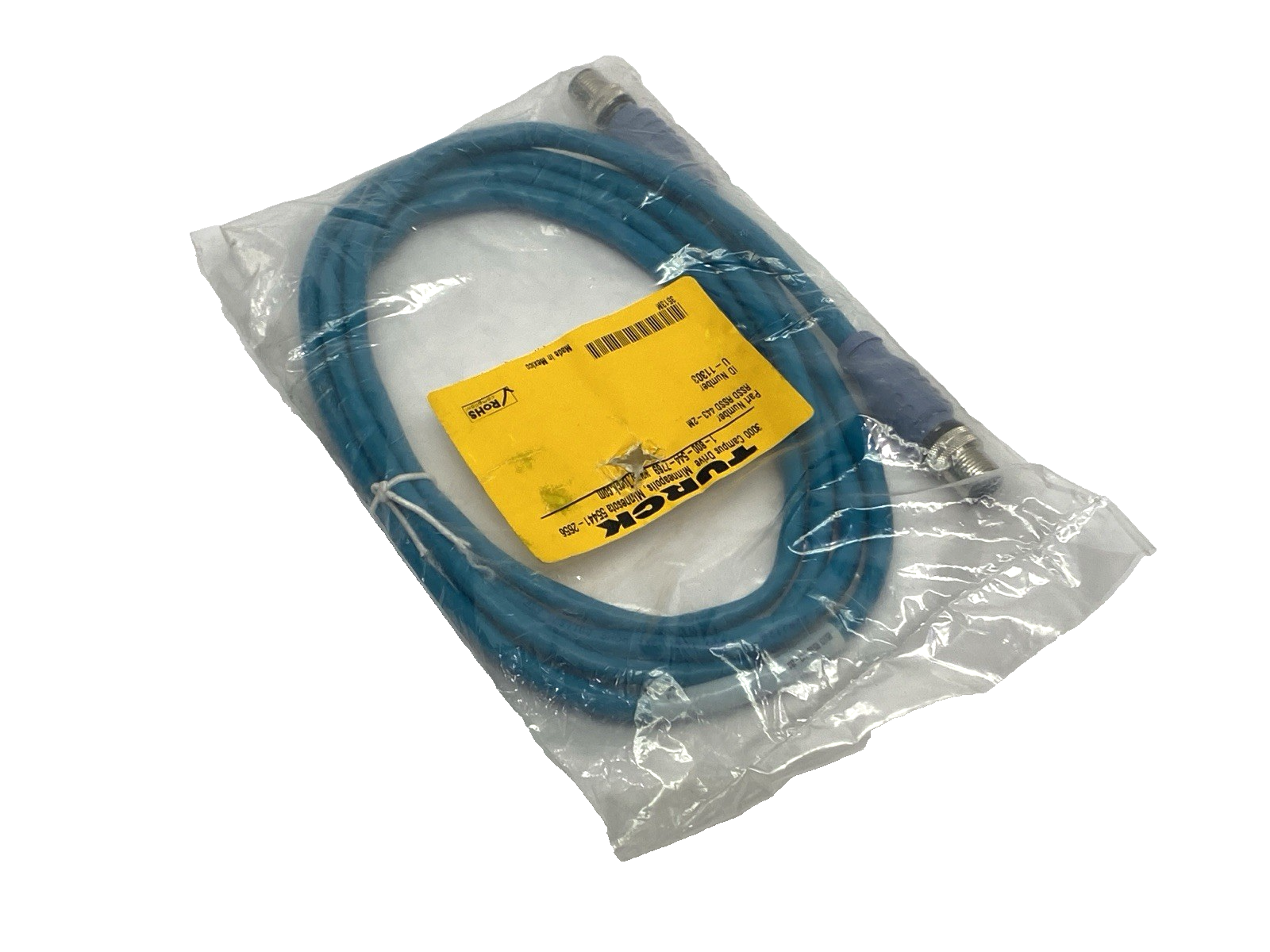 Turck RSSD RSSD 443-2M Double-Ended 4-Pin M12 Male Connector Cordset U-11303 - Maverick Industrial Sales