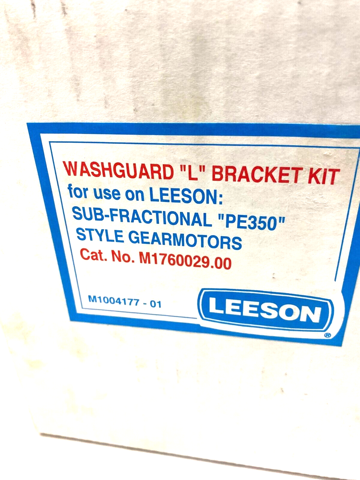 Leeson M1760029.00 Washguard "L" Bracket Kit, for use on Pe350 Gearmotors - Maverick Industrial Sales