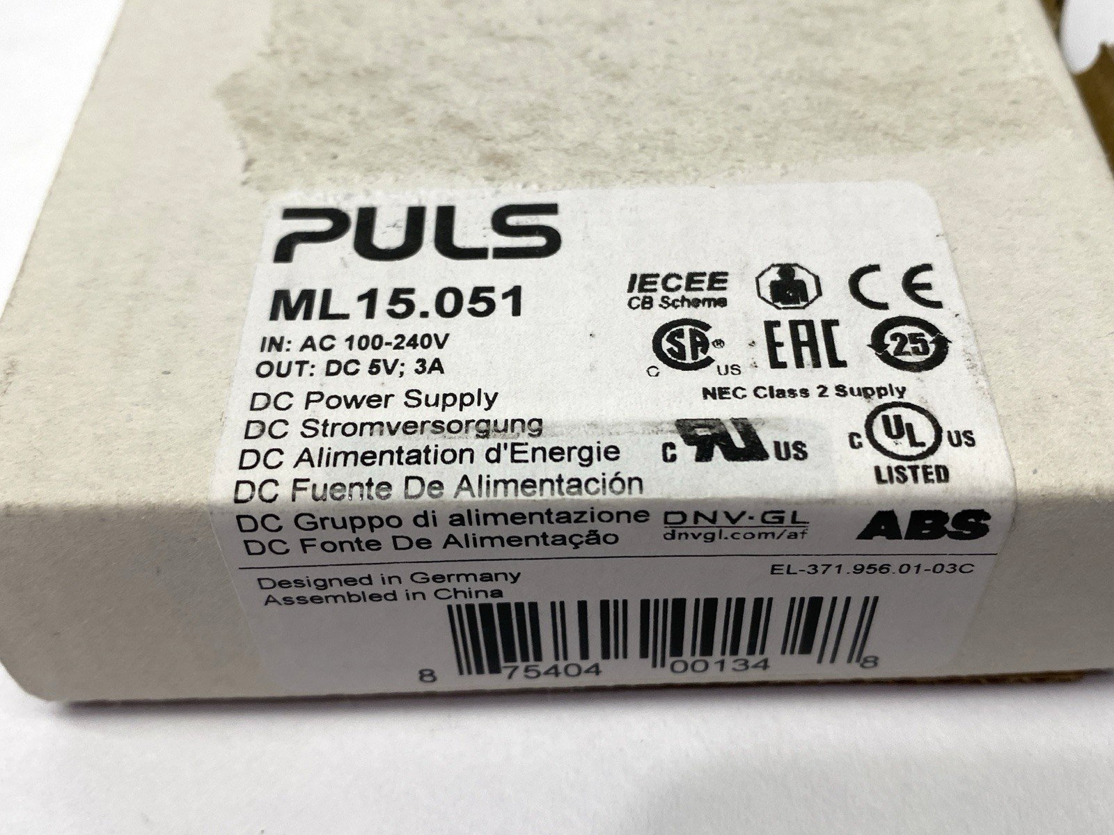 Puls ML15.051 DC Power Supply 5V 3A - Maverick Industrial Sales