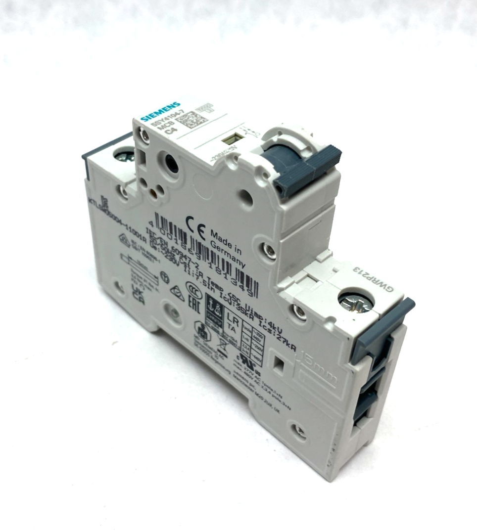 Siemens 5SY4104-7 Miniature Circuit Breaker 1-Pole MCB C4 - Maverick Industrial Sales