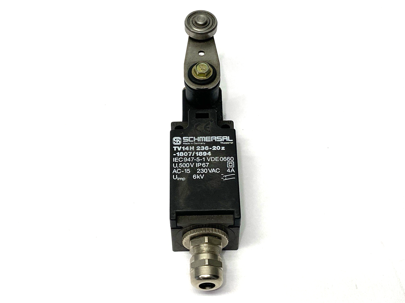 Schmersal TV14H 236-20z-1807/1894 Limit Switch w/ Roller Lever 230VAC 6kV - Maverick Industrial Sales