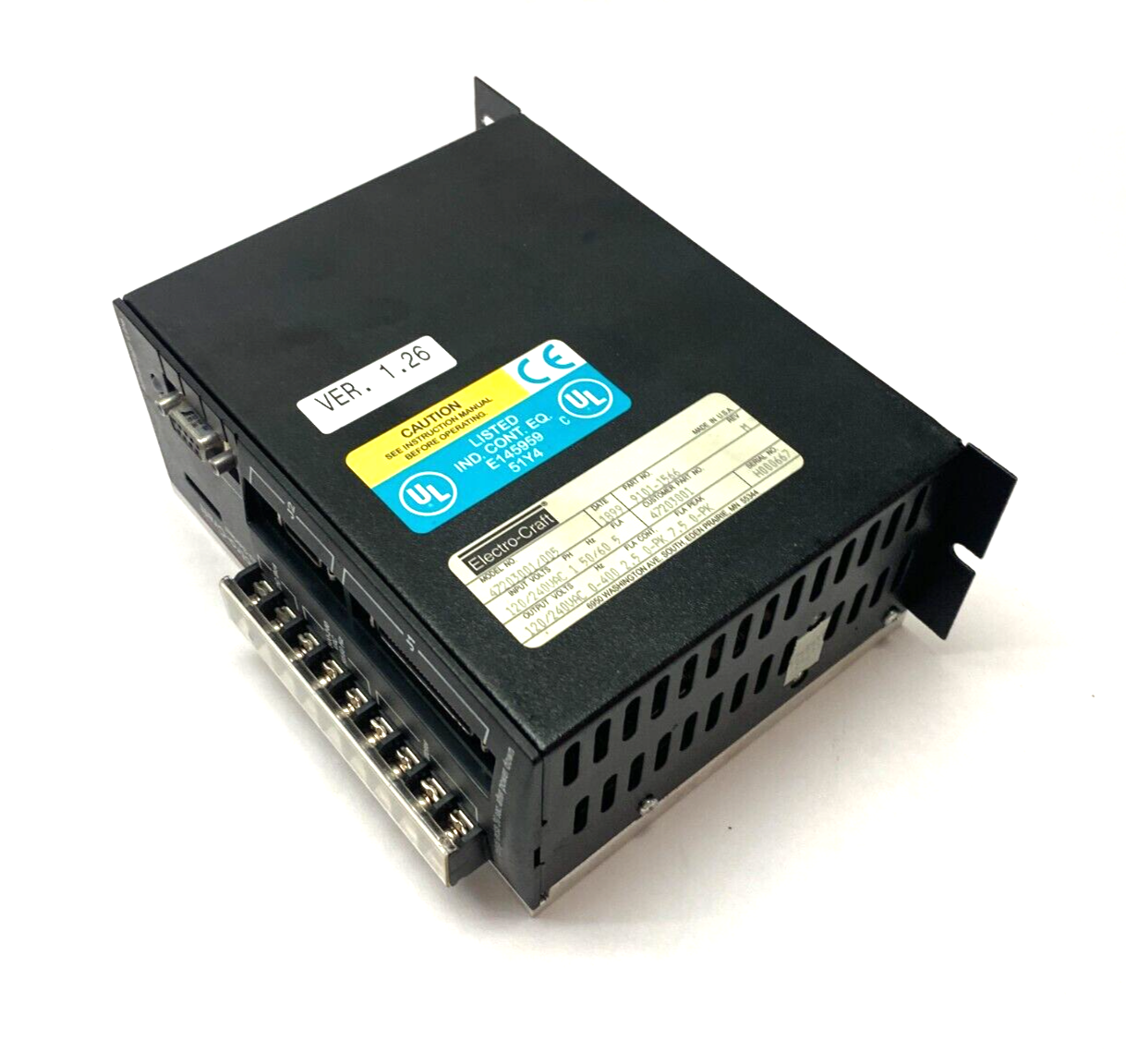 Electro-Craft 47203001/005 BRU Ser Advantage Line Servo Drive 1-Phase 9101-1566 - Maverick Industrial Sales