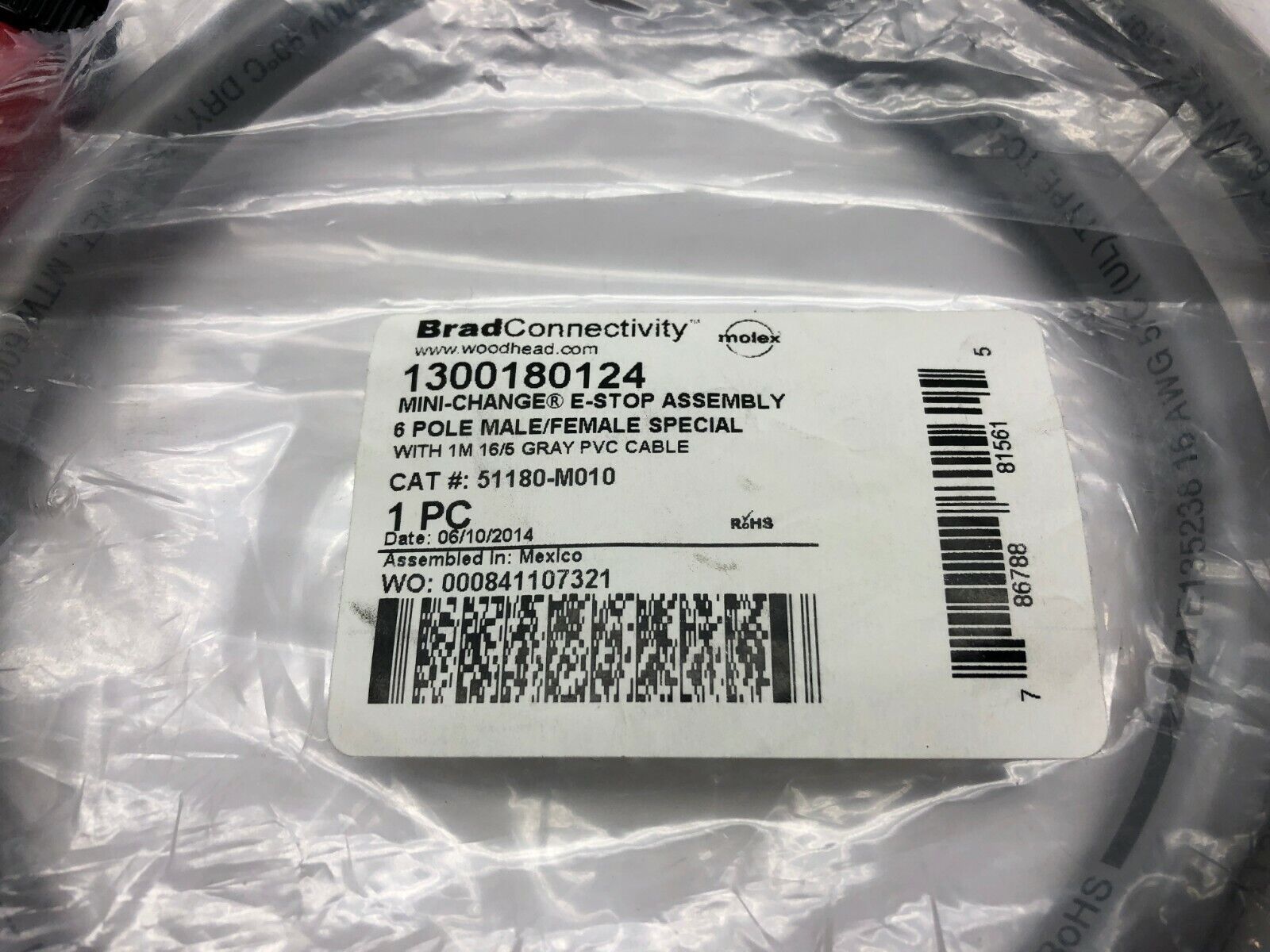 Molex BradConnectivity 1300180124 E-Stop Assembly Cable, 51180-M010 - Maverick Industrial Sales