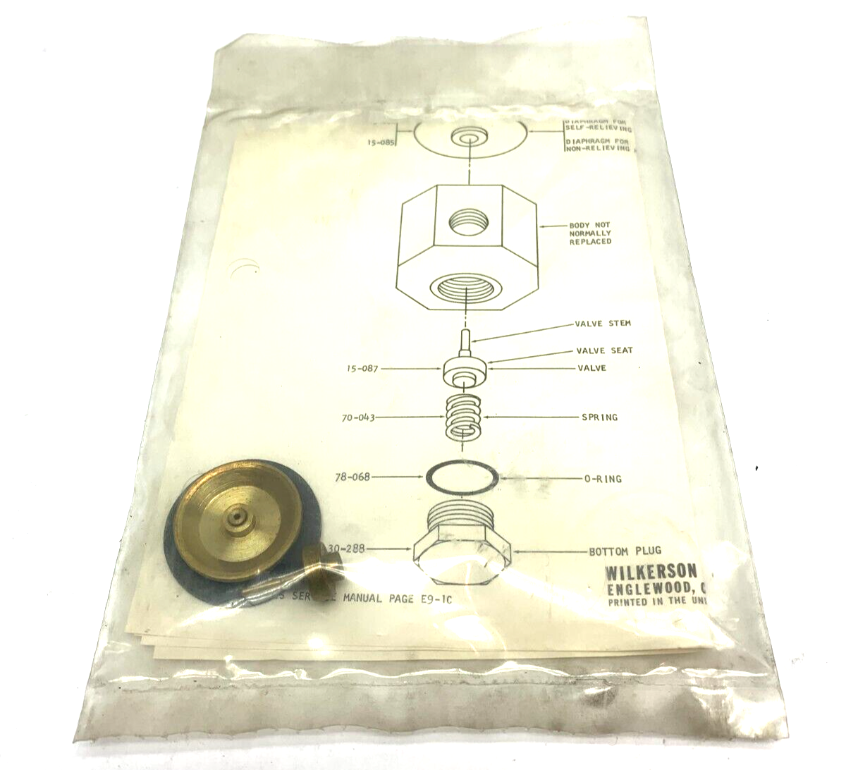 Wilkerson 95-104 Repair Kit w/ 15-086 & 15-087 - Maverick Industrial Sales