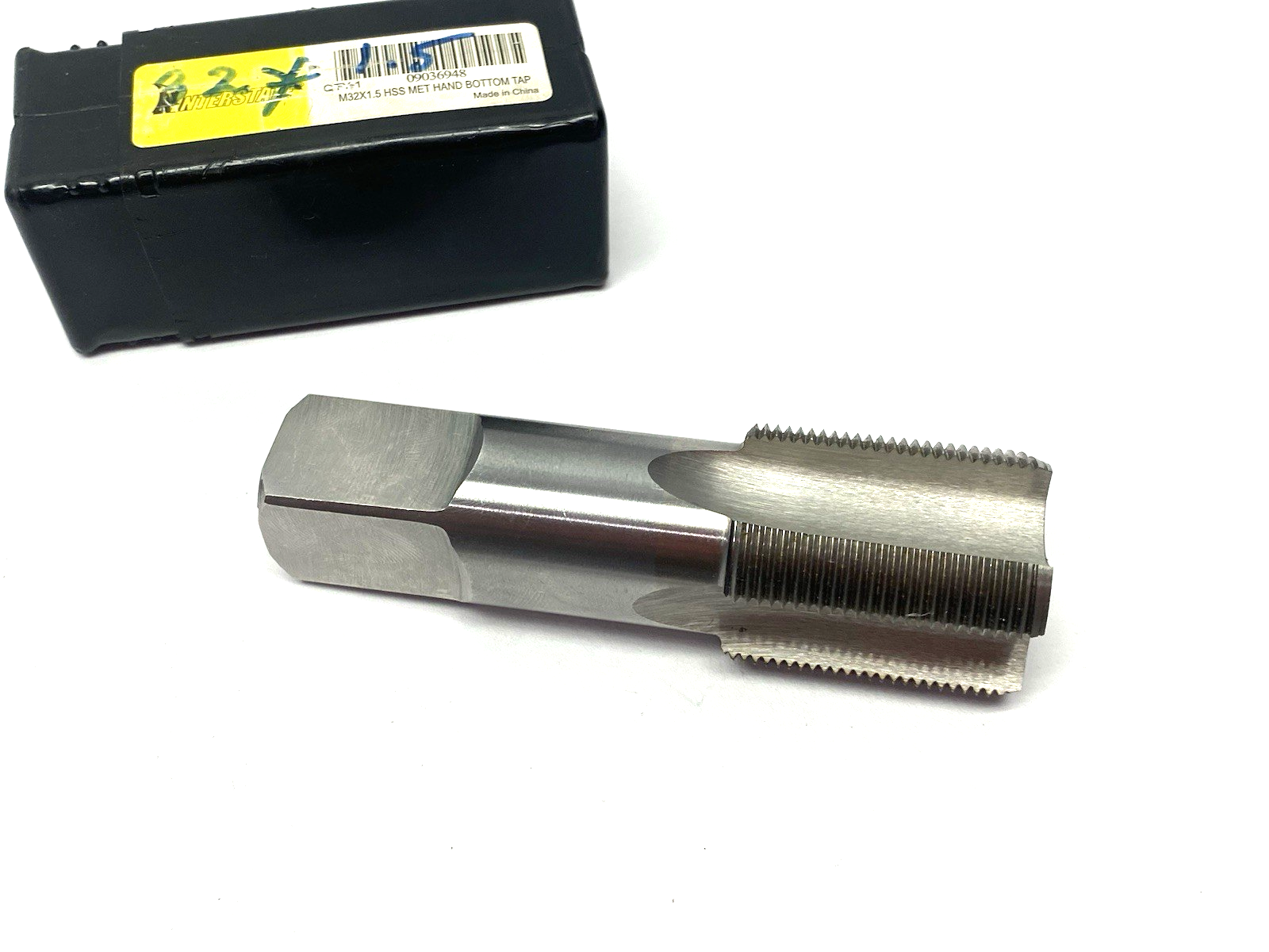 09036948 | Interstate Straight Flute Tap: M32x1.5 Metric Fine, 4 Flute, Bottoming - Used - Maverick Industrial Sales