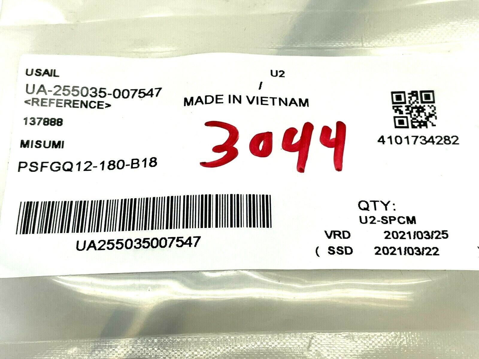 MiSUMi PSFGQ12-180-B18 One End Threaded Precision Linear Shaft - Maverick Industrial Sales
