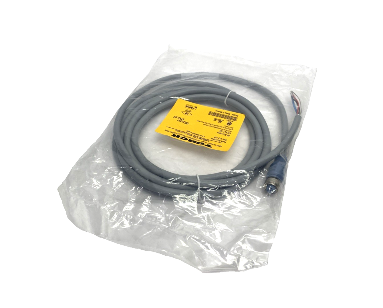 Turck RKC 572-3M Cordset M12 Female 5-Pin Straight 3m U5311-03 - Maverick Industrial Sales