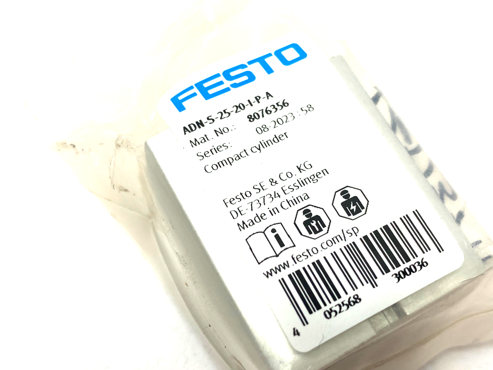 Festo ADN-S-25-20-I-P-A Compact Cylinder Dbl-Acting 20mm Stroke 8076356 - Maverick Industrial Sales