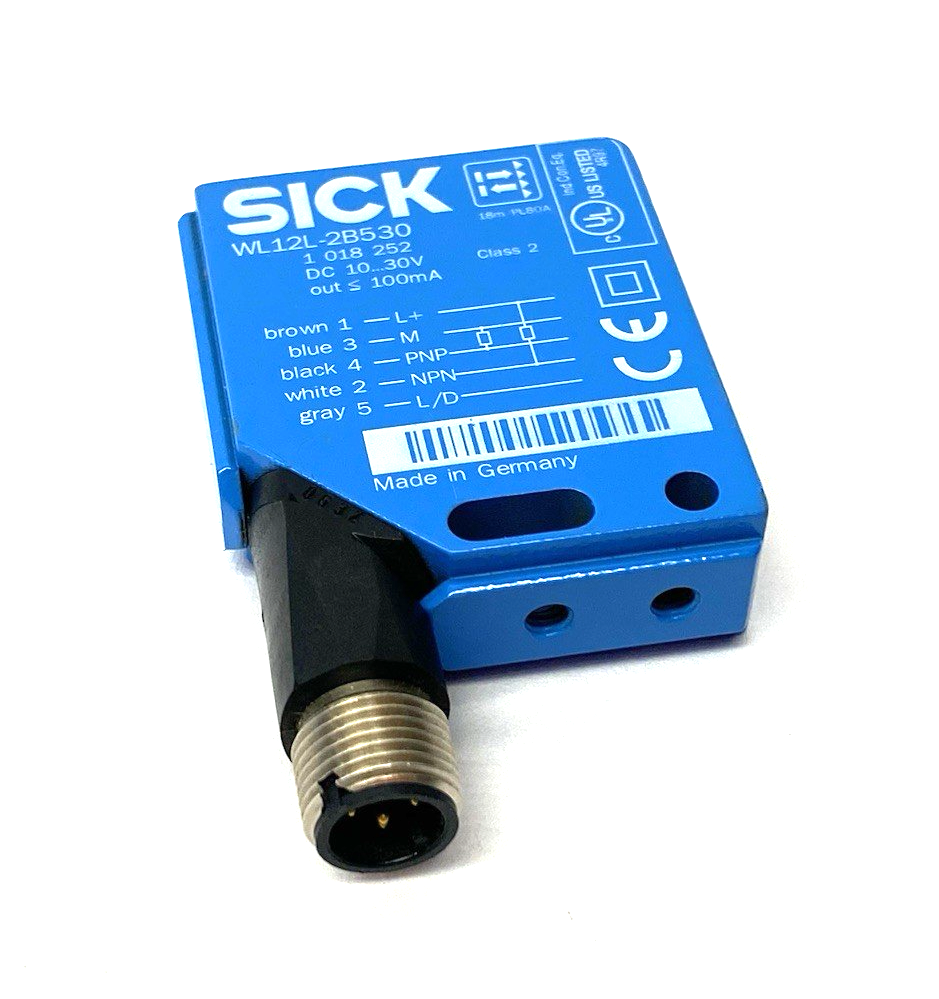 Sick WL12L-2B530 Retro-Reflective Photoelectric Sensor 0...18m Range, 1018252 - Maverick Industrial Sales