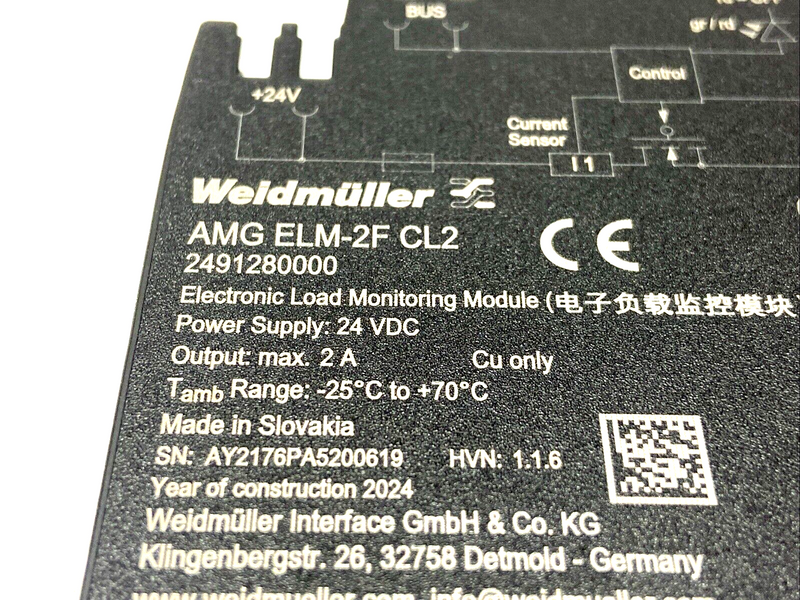 Weidmuller 2491280000 Electronic Overload Relay AMG ELM-2F CL2 - Maverick Industrial Sales