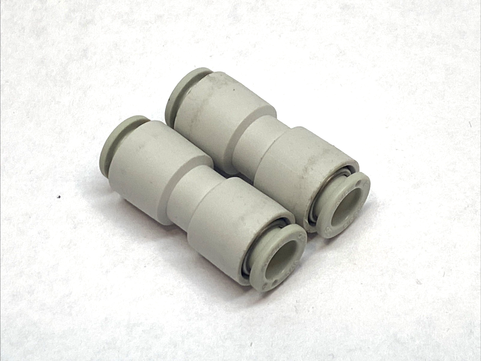 KQ2H08-00A | SMC Straight Union 8mm Tube - One-Touch Pneumatic Fitting LOT OF 2 - Used - Maverick Industrial Sales