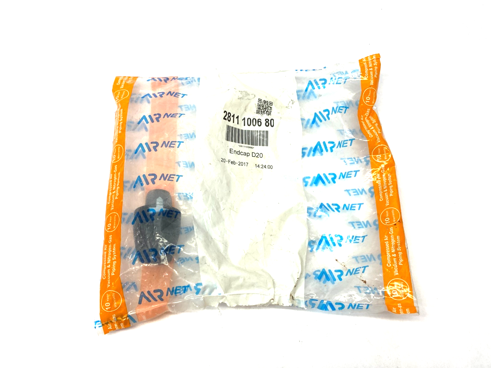 Airnet 2811 1006 80 Air Pipe End Cap 3/4" 20mm D20 - New - Maverick Industrial Sales