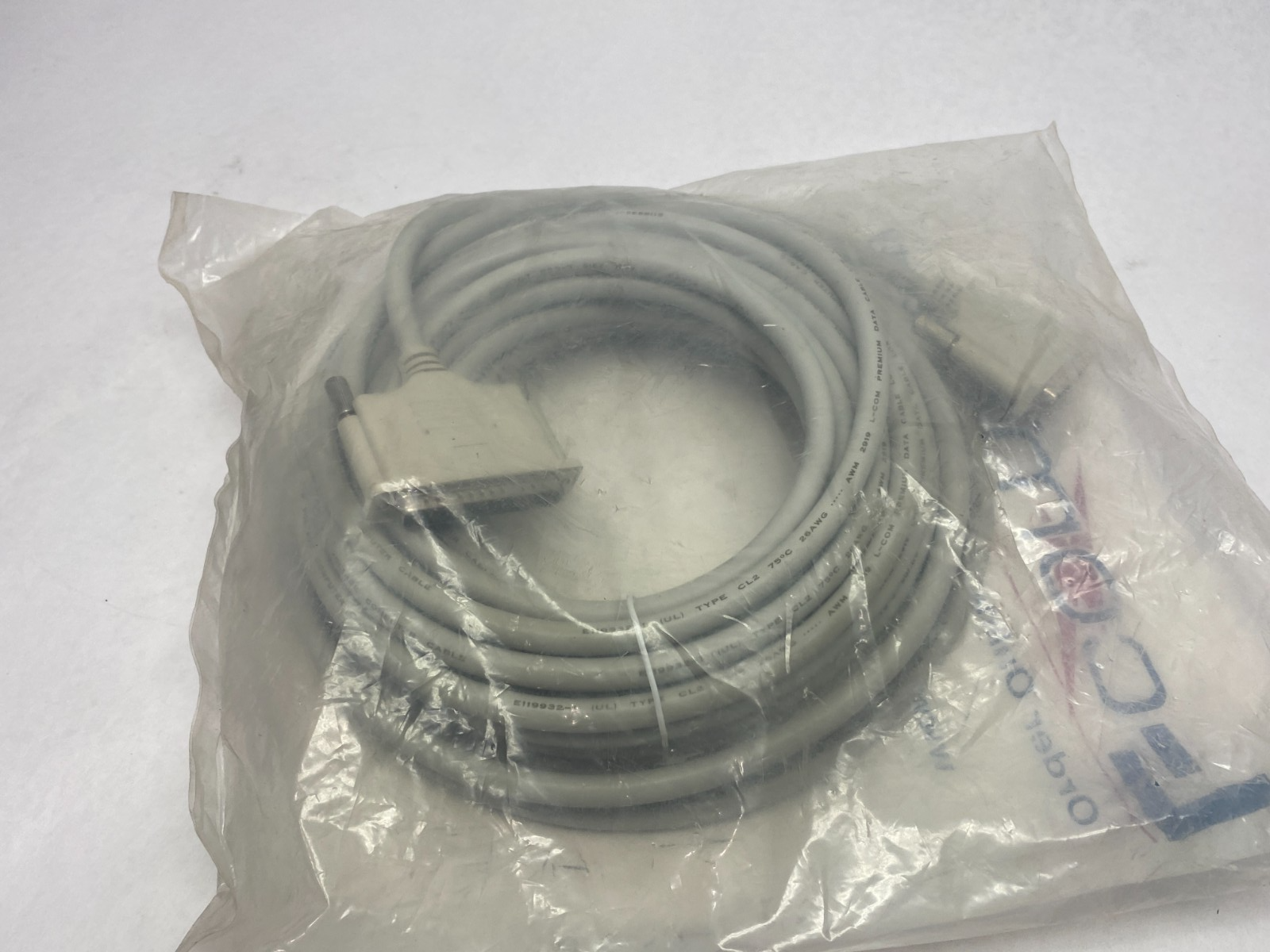 L-Com CS2N37MM-50 Premium Molded D-Sub Cable DB37 Male/Male 50' - Maverick Industrial Sales