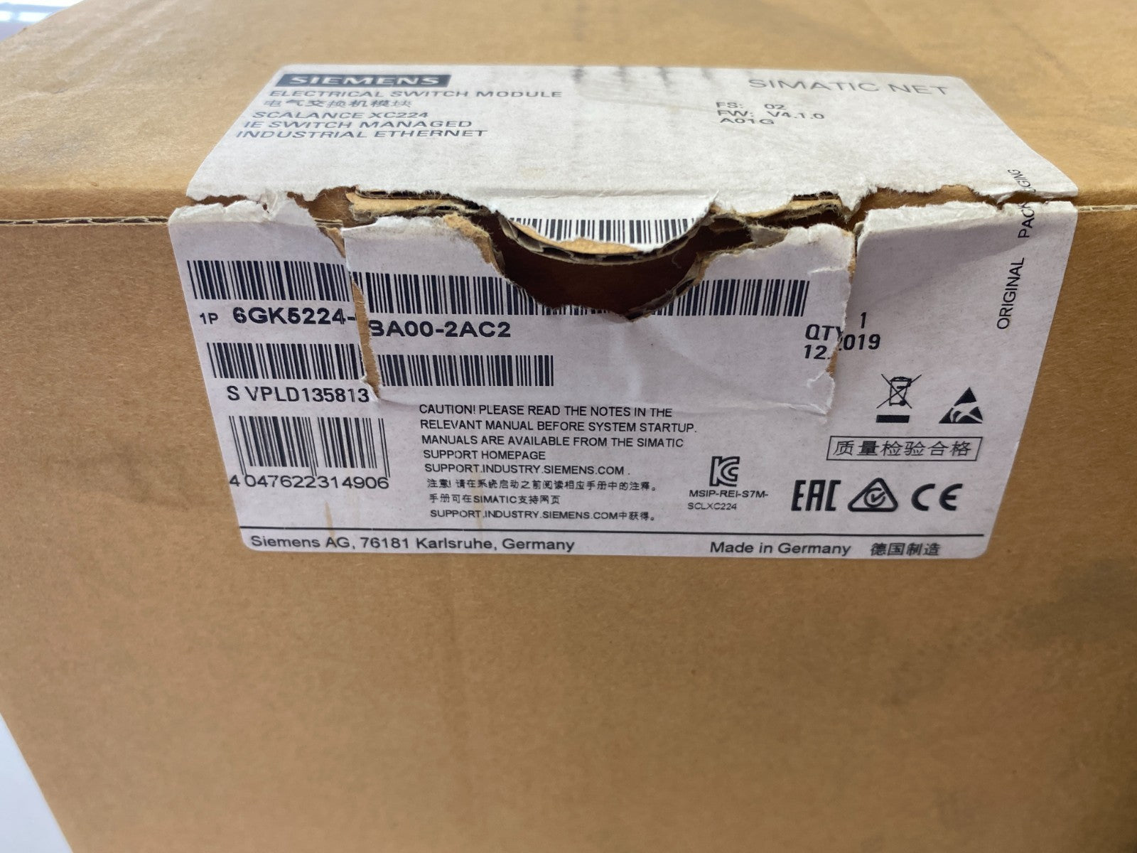 Siemens 6GK5224-0BA00-2AC2 SCALANCE XC224 Manageable Layer 2 IE Ethernet Switch - Maverick Industrial Sales