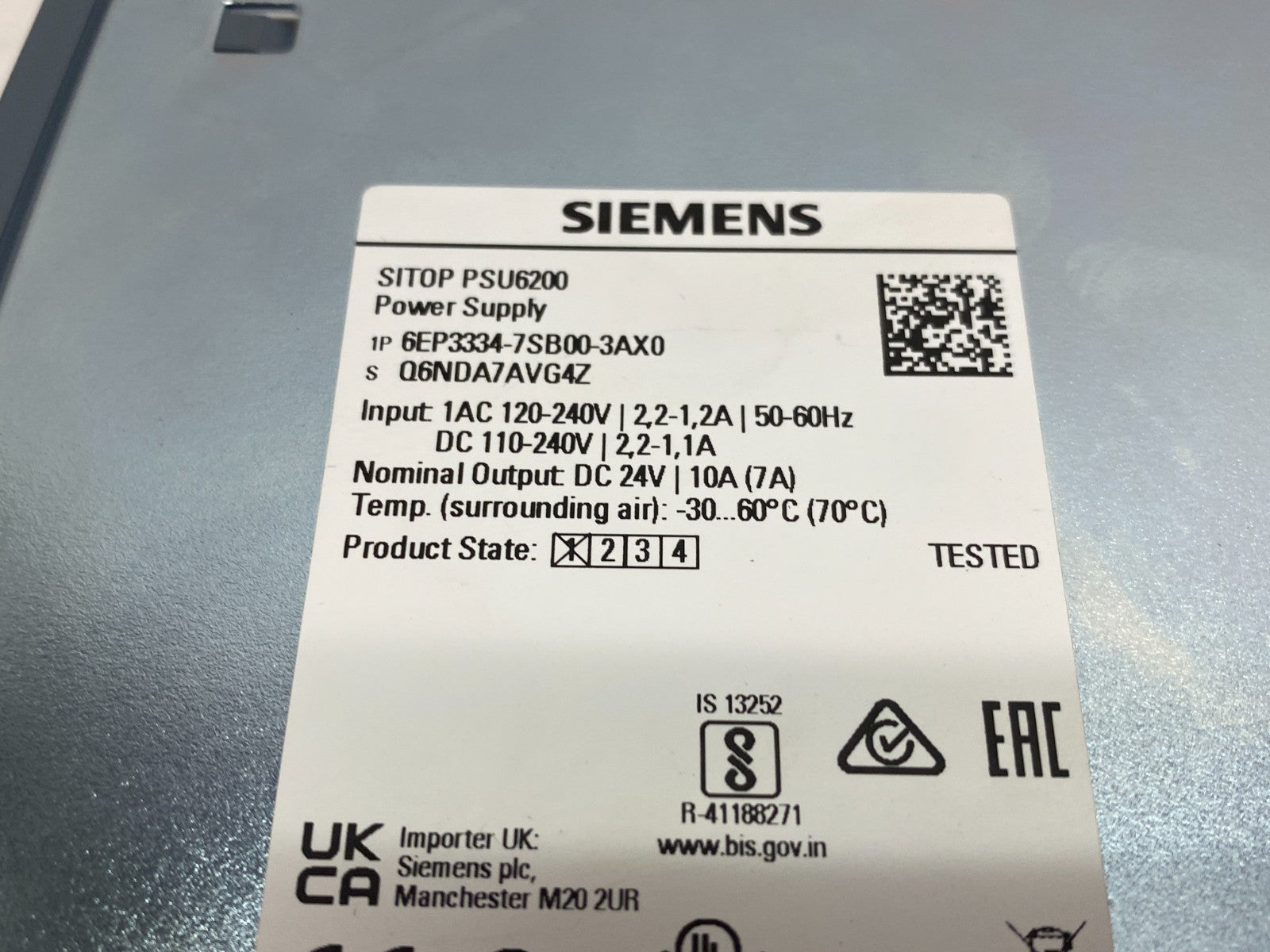 Siemens 6EP3334-7SB00-3AX0 SITOP PSU6200 Stabalized Power Supply 24V/ 10A - Maverick Industrial Sales