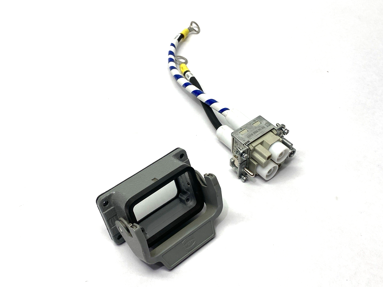 09140023123 | Harting Han HV Module w/ 09300060301 Bulkhead Mount Housing - Used - Maverick Industrial Sales