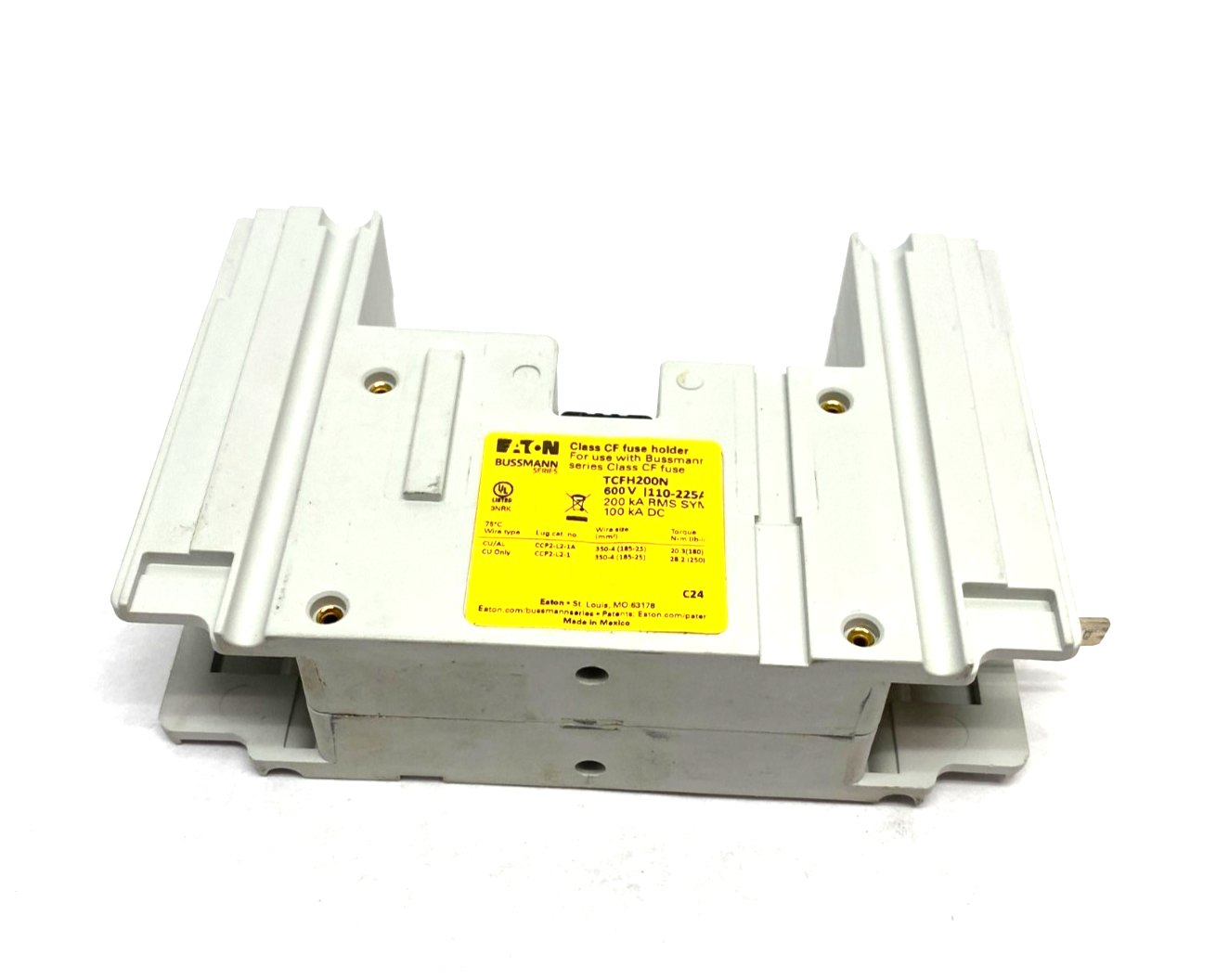 Eaton TCFH200N Bussmann Series Fuse Holder 1-Pole 110-225A Class CF Fuse - Maverick Industrial Sales