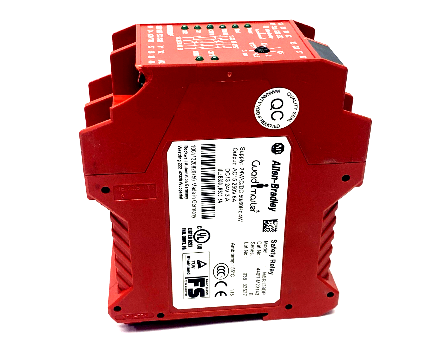 440R-M23143 | Allen Bradley Ser. B Guardmaster Monitoring Safety Relay MSR138DP - Used - Maverick Industrial Sales
