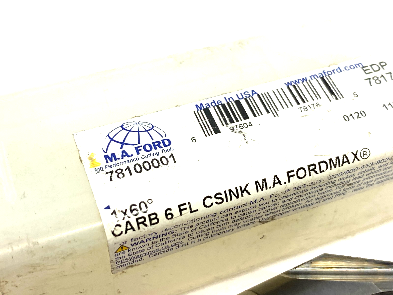 M.A. Ford 78100001 Chatterless Single End Countersink 6-Flute 1 x 60° 78176 - Maverick Industrial Sales