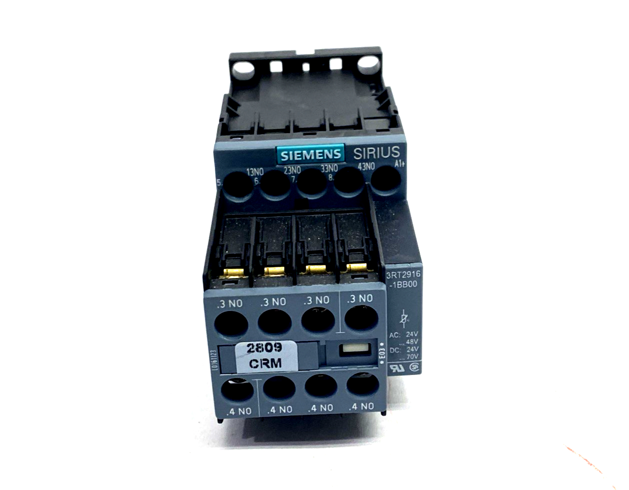 Siemens 3RH2140-1BB40 Contactor Relay 4 NO, 24V DC, 3RT2916-1BB00 - Maverick Industrial Sales