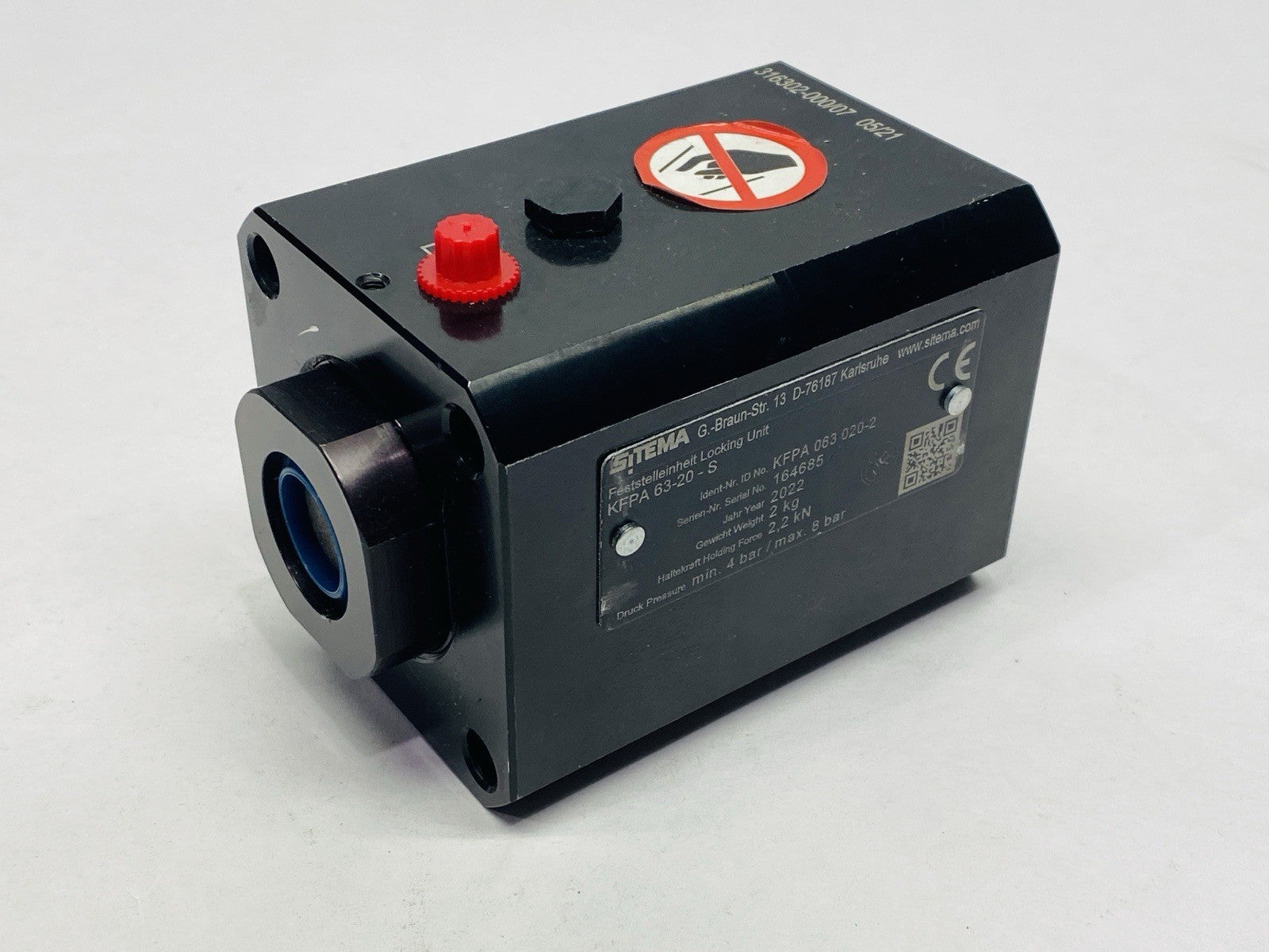 Sitema KFPA 63-20-S KFPA Series Pneumatic Locking Unit 2.2kN - Maverick Industrial Sales