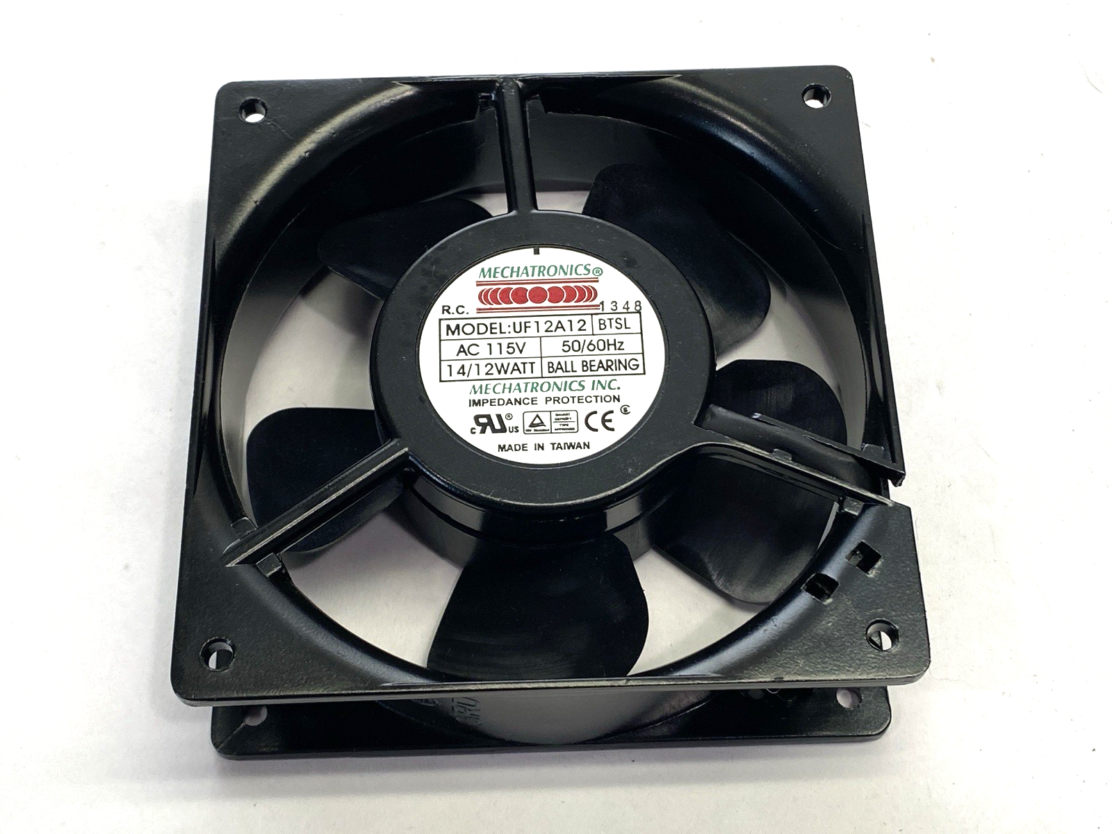 Mechatronics UF12A12 BTSL Aluminum Frame Ball Bearing Cooling Fan 115VAC 14/12W - Maverick Industrial Sales