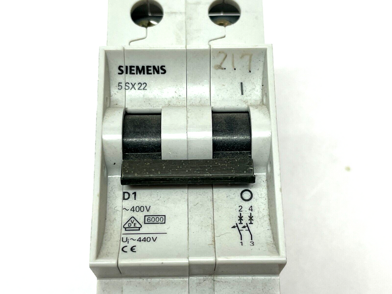 Siemens 5SX22 D1 Miniature Circuit Breaker LOT OF 2 - Maverick Industrial Sales